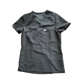 Figs Women’s Extra Small XXS Short Sleeve Top Pocket black